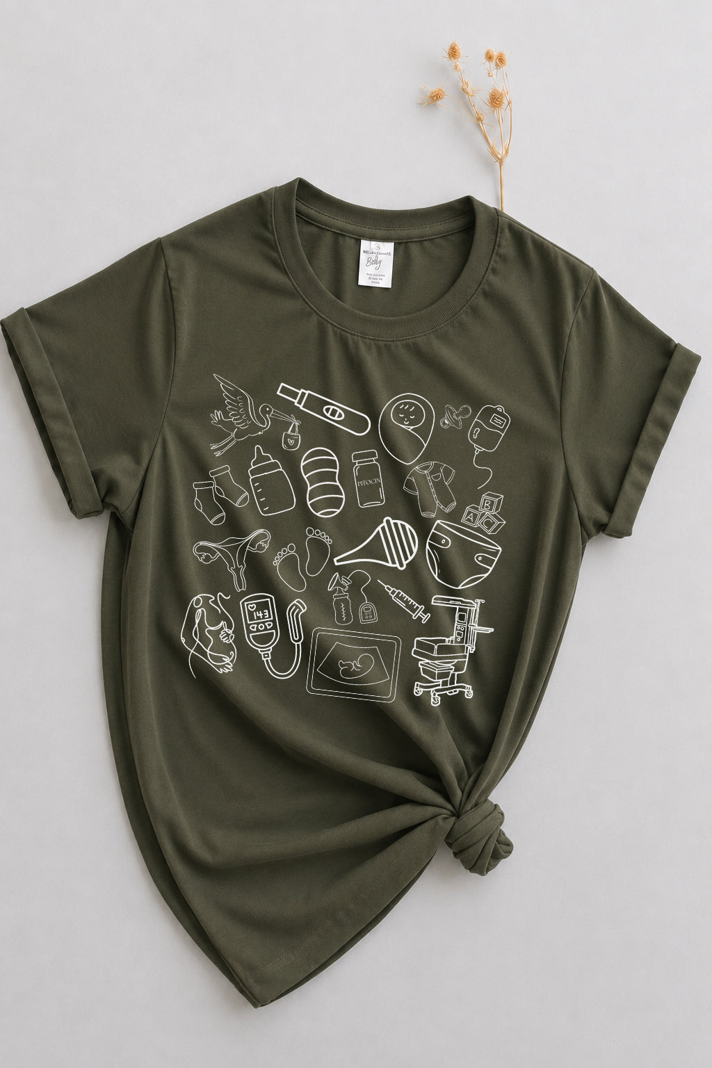 L&D Nurse/Mama Baby Nurse Doodles Graphic Tee