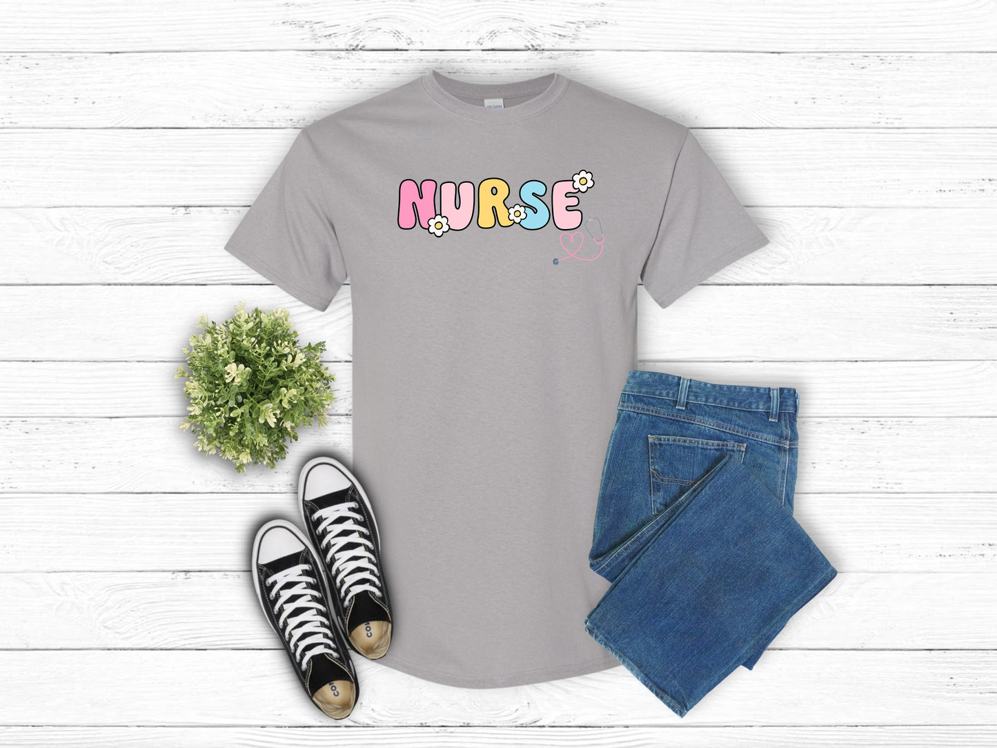 Flower Power Nurse Tee