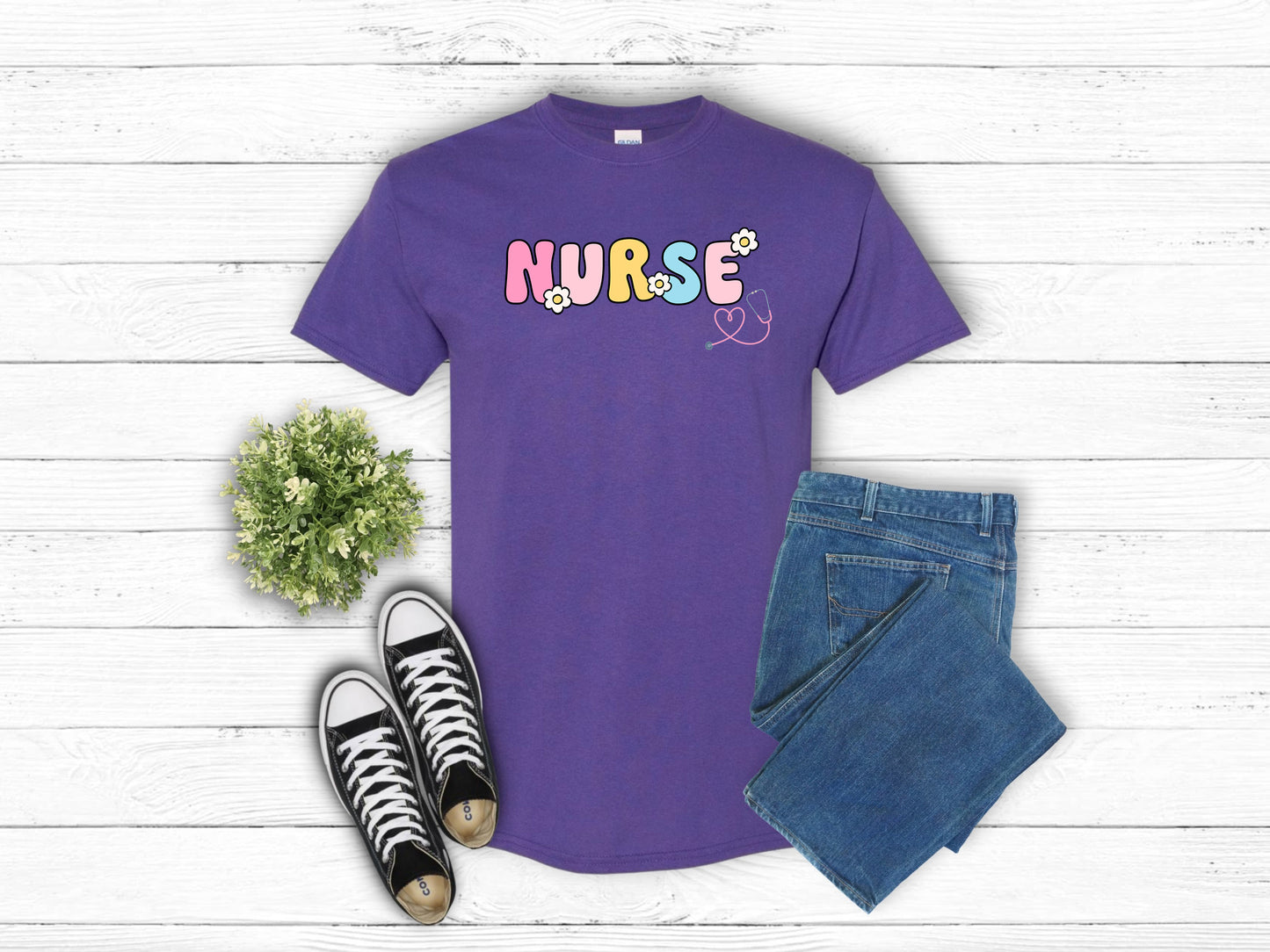Flower Power Nurse Tee