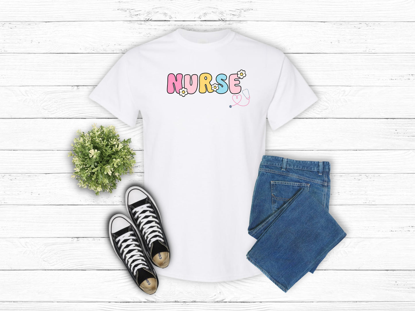 Flower Power Nurse Tee