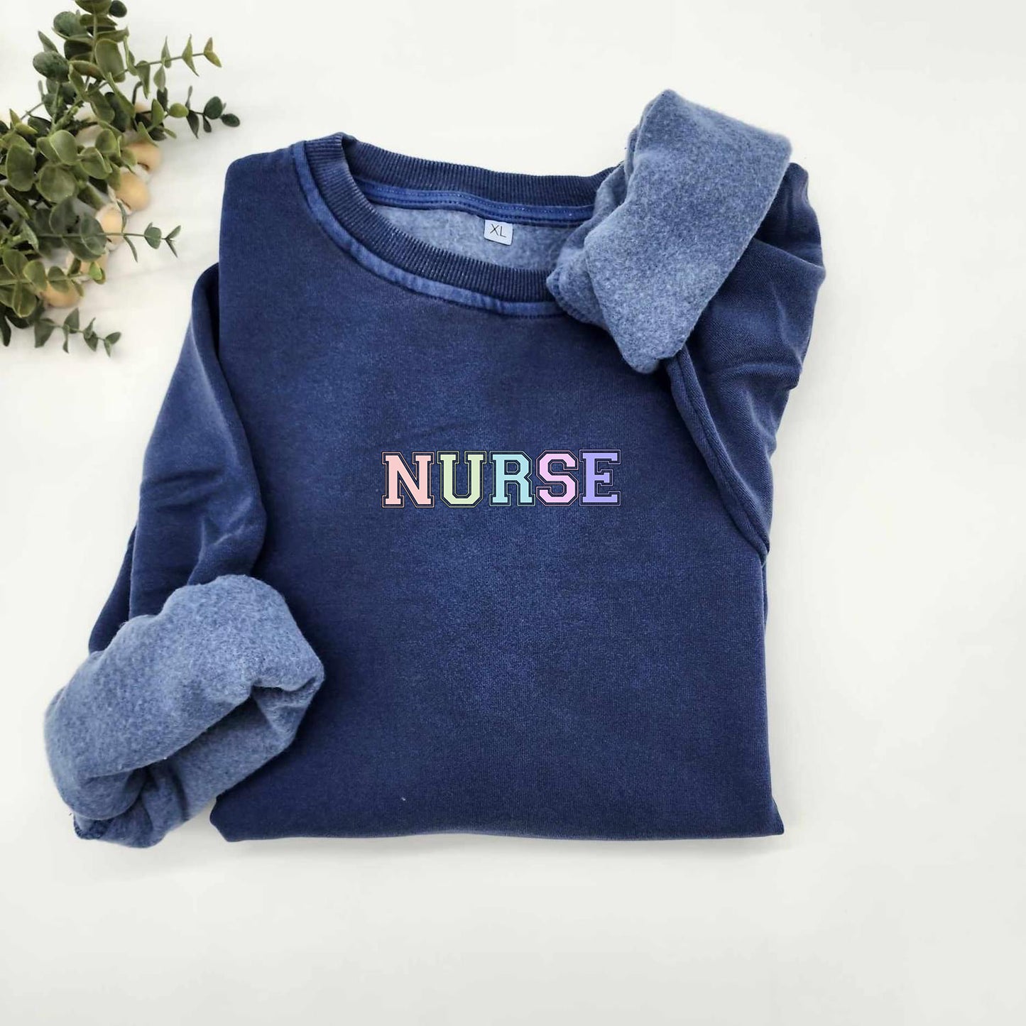 Nurse Vintage Sweater Pigment Dyed Cotton Crew